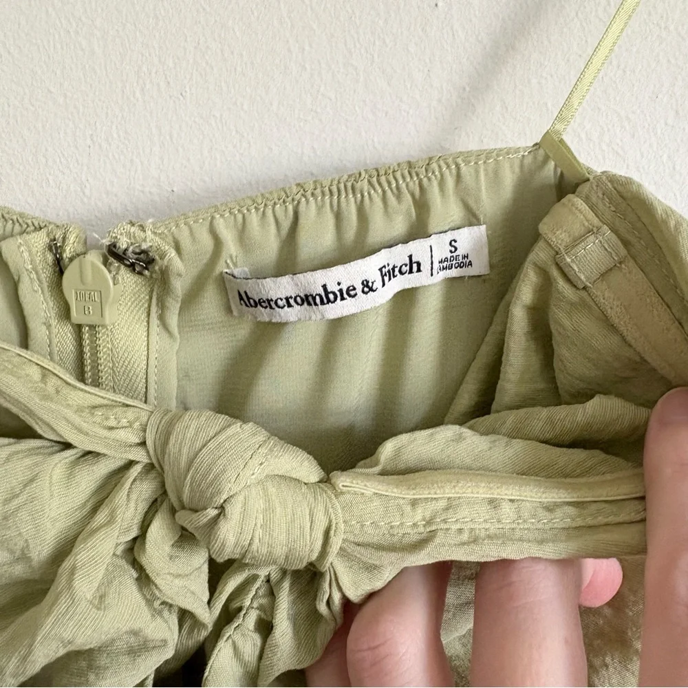 Abercrombie & Fitch Strapless Twist-Front Maxi Dress in Light Green